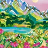Pieces & Peace Nolwenn Studio - Lever de Soleil sur les Alpes* Forêts, Fleurs Et Jardins|De 500 À 999 Pièces
