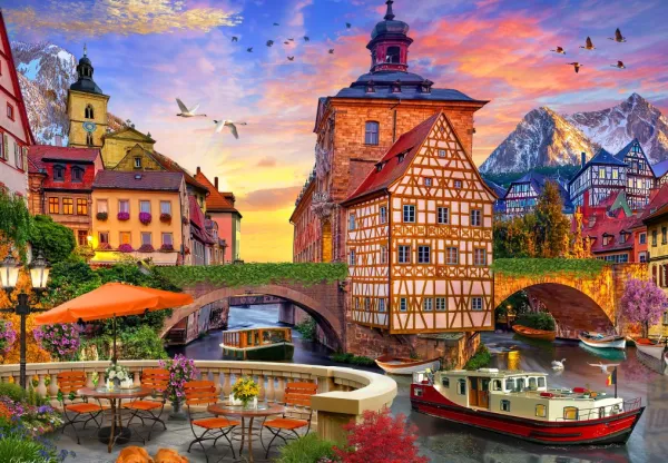 Bluebird Puzzle Old City Hall, Bamberg, Germany* Villes Et Villages|De 1 000 Pièces