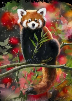 Alipson Puzzle Panda Roux Assis sur une Branche* Animaux De La Forêt|De 1 000 Pièces