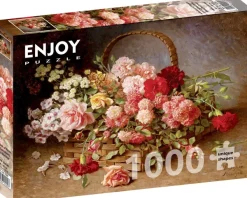 Enjoy Puzzle Panier de Roses* Déco Et Objets|Forêts, Fleurs Et Jardins