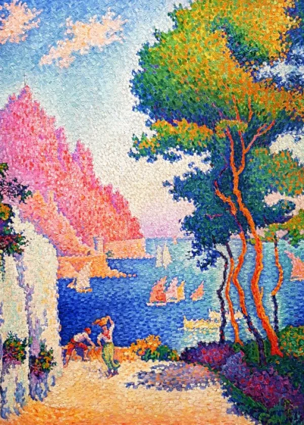 Grafika Paul Signac - Capo di Noli, 1898*Femme Bateaux|Hommes Et Femmes