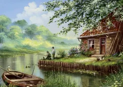Art Puzzle Pêche en Soirée* Rétros Et Nostalgie|Cottages Et Châlets