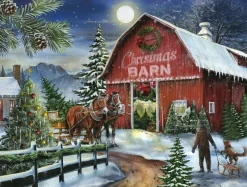 SunsOut Pièces XXL - A la Grange de Noël*Femme/Enfant Noël|De 500 À 999 Pièces