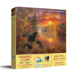 SunsOut Pièces XXL - Camp de Pêche*Enfant Animaux De La Forêt|Soleil, Lune