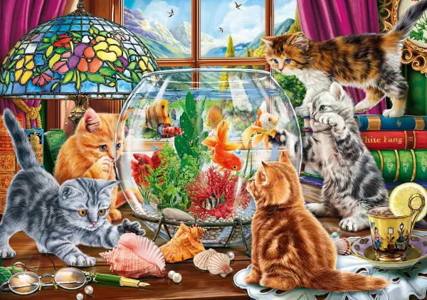 SunsOut Pièces XXL - Chatons et Aquarium*Enfant Chats|Déco Et Objets