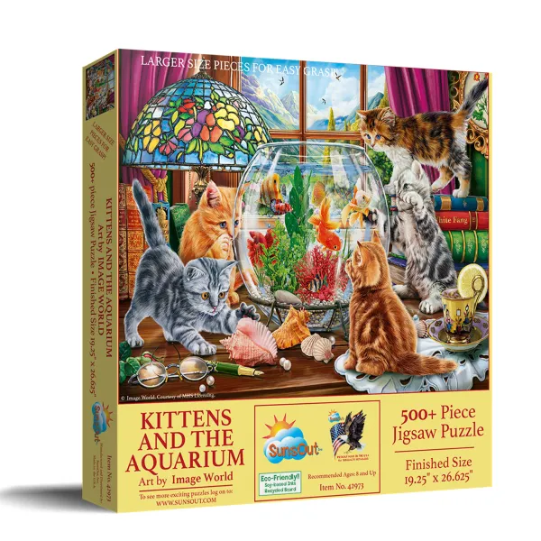 SunsOut Pièces XXL - Chatons et Aquarium*Enfant Chats|Déco Et Objets