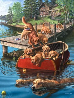 SunsOut Pièces XXL - Dog Paddle*Enfant Bateaux|Chiens