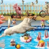 Eurographics Pièces XXL - Journée de folie à la piscine - Lucia Heffer*Femme/Enfant Pièces Xxl Adultes|Chiens