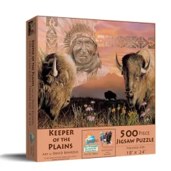 SunsOut Pièces XXL - Keeper of the Plains*Femme/Enfant Animaux Sauvages|Indiens