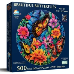 SunsOut Pièces XXL - Les Beaux Papillons*Enfant Rond|Forêts, Fleurs Et Jardins