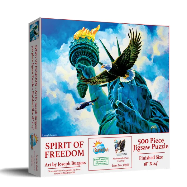 SunsOut Pièces XXL - L'Esprit de la Liberté*Enfant Oiseaux|Monuments