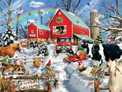 SunsOut Pièces XXL - Lori Schory - Ferme en Hiver*Femme/Enfant Animaux De La Ferme|Noël