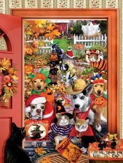 SunsOut Pièces XXL - Lori Schory - Mendiants d'Halloween*Femme/Enfant Chiens|Chats