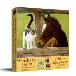SunsOut Pièces XXL - Whiskery Hello*Enfant Chevaux|Chats