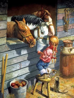 SunsOut Pièces XXL - Working Girl*Femme/Enfant Chevaux|Bébés Et Enfants