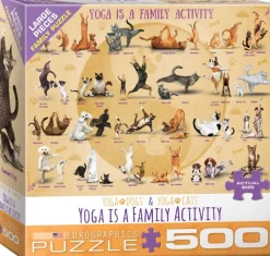 Eurographics Pièces XXL - Yoga is A Family Activity*Femme/Enfant Chiens|Chats