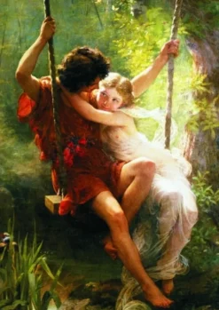 Gold Puzzle Pierre-August Cot : Printemps*Femme Amour Et Tendresse|Art