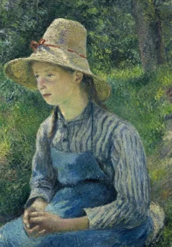 Grafika Kids Pissarro Camille - Camille Pissarro : Jeune Paysanne avec un Chapeau de Paille, 1881*Enfant Art|Dès 6 Ans : 50 À 100 Pièces