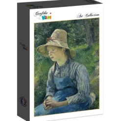 Grafika Kids Pissarro Camille - Camille Pissarro : Jeune Paysanne avec un Chapeau de Paille, 1881*Enfant Art|Dès 6 Ans : 50 À 100 Pièces