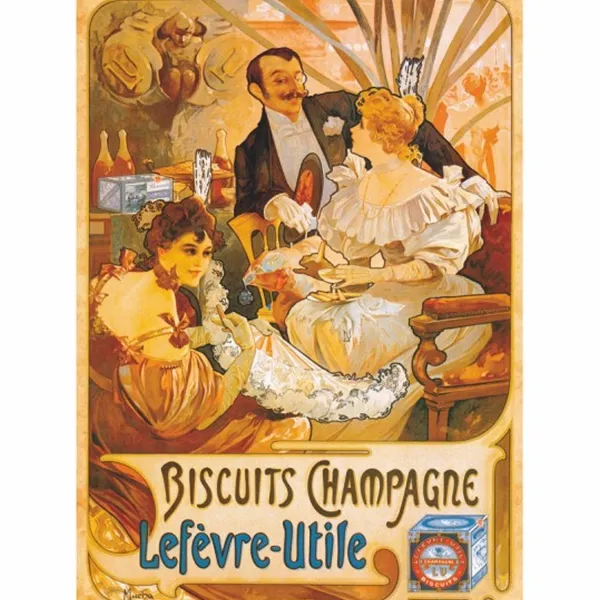 DToys Poster Vintage - Biscuits Champagne Lefevre-Utile* Rétros Et Nostalgie|Affiches De Cinéma, Publicité