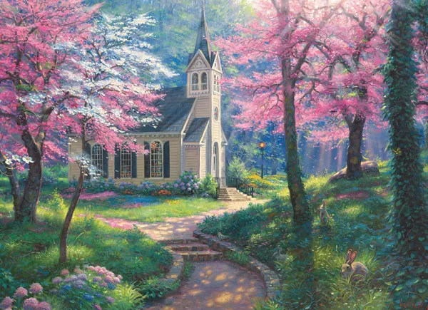 Cobble Hill Printemps*Enfant Églises, Cathédrales Et Mosquées|Forêts, Fleurs Et Jardins