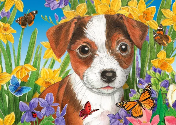 Enjoy Puzzle Puppy Garden* Chiens|De 1 000 Pièces