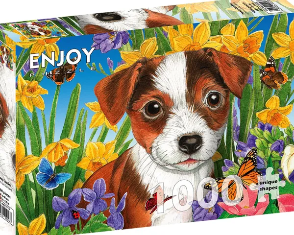 Enjoy Puzzle Puppy Garden* Chiens|De 1 000 Pièces