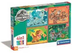 Clementoni Puzzle 4 En 1 - Jurassic World*Enfant Puzzles Pour Enfants|Dinosaures