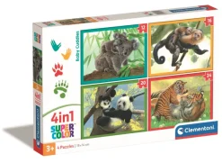 Clementoni Puzzle 4 En 1 - Maman Bébé Animaux*Enfant Animaux Sauvages|Dès 3 Ans : 11 À 20 Pièces