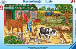 Ravensburger Puzzle cadre - 15 pièces : La vie à la ferme* Tracteurs|Animaux De La Ferme