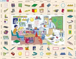 Larsen Puzzle Cadre - Apprendre l'Anglais 6 : L'Ecole (en Anglais)*Enfant Cadre|Puzzles Pour Enfants