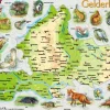 Larsen Puzzle Cadre - Carte de Gelderland et ses Animaux (en Allemand)*Enfant Cadre|Puzzles Pour Enfants