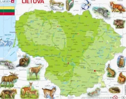 Larsen Puzzle Cadre - Carte de la Lituanie (en Lituanien)*Enfant Cadre|Puzzles Pour Enfants