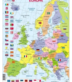 Larsen Puzzle Cadre - Carte de l'Europe (en Allemand)*Enfant Cadre|Puzzles Pour Enfants