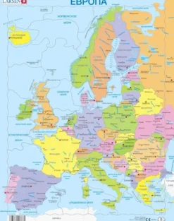 Larsen Puzzle Cadre - Carte de l'Europe en Russe*Enfant Cadre|Cartes Du Monde