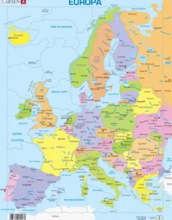 Larsen Puzzle Cadre - Carte de l'Europe en Espagnol*Enfant Cadre|Cartes Du Monde