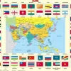 Larsen Puzzle Cadre - Drapeaux d'Asie (en Hollandais)*Enfant Cadre|Puzzles Pour Enfants