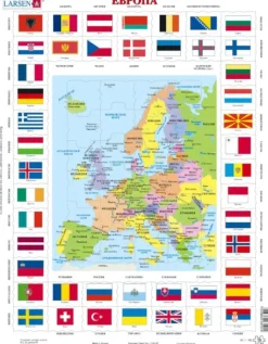 Larsen Puzzle Cadre - Europe (en Russe)*Enfant Cadre|Puzzles Pour Enfants