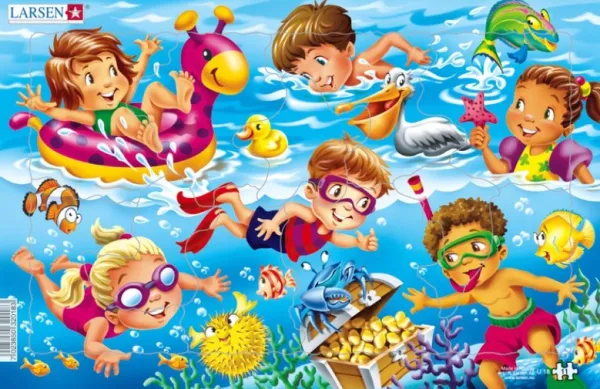 Larsen Puzzle Cadre - Jeux d'enfants à la Mer*Femme/Enfant Cadre|Bébés Et Enfants