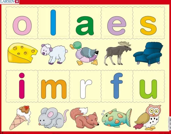 Larsen Puzzle Cadre - Lær bokstavene (små) (en Norvégien)*Enfant Cadre|À Partir De 2 Ans
