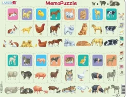 Larsen Puzzle Cadre - MemoPuzzle: Duo Mère et Bébé Animal*Enfant Cadre|Puzzles Pour Enfants