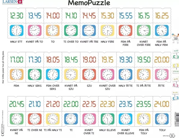Larsen Puzzle Cadre - MemoPuzzle (en Norvégien)*Enfant Cadre|Puzzles Pour Enfants