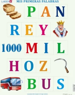 Larsen Puzzle Cadre - Mis Primeras Palabras (en Espagnol)*Enfant Cadre|Puzzles Pour Enfants
