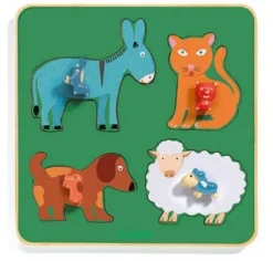 Djeco Puzzle Cadre en Bois - Family Farm*Enfant Cadre|Puzzles Enfants