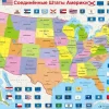 Larsen Puzzle Carte - Carte des Etats-Unis (en Russe)*Enfant Cadre|Puzzles Pour Enfants