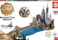 Educa Puzzle 3D - Puzzle 3D en Bois - Brooklyn Bridge, Manhattan Dream* 3D|Puzzles Adultes