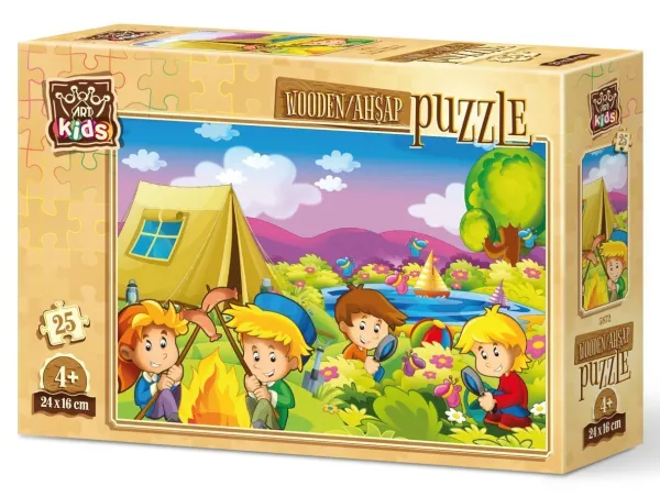 Art Puzzle Puzzle en Bois - Campeurs*Femme/Enfant Puzzles Enfants|Bébés Et Enfants
