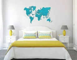 Wooden.City Puzzle en Bois - Carte du Monde XL (Cyan)* Puzzles Adultes|Déco Et Objets