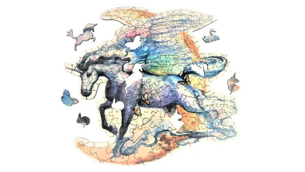 The Wild Puzzle Puzzle en Bois - Les Ailes de Licorne* Animaux Fantastiques|Puzzles Adultes