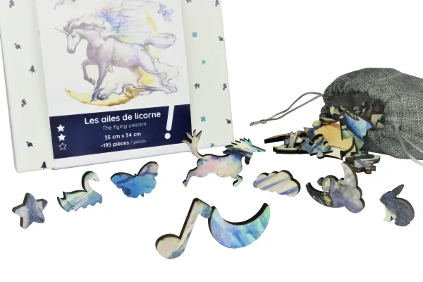 The Wild Puzzle Puzzle en Bois - Les Ailes de Licorne* Animaux Fantastiques|Puzzles Adultes